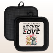 Personalisierte Namen Küche niedliche Hunde Topflappen