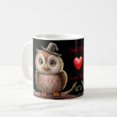 Personalisierte Namen mit Owl Liebe spielen auf Wö Kaffeetasse (Vorderseite Links)