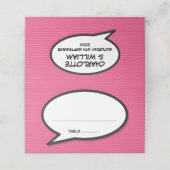 Personalisierte Namen und Date Comic Book Pop Art Platzkarte (Außenseite Aufgefaltet)