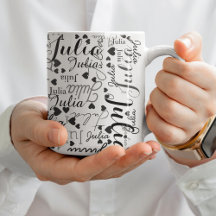 Personalisierte Namen und schwarze Herzen Romantis