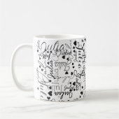 Personalisierte Namen und schwarze Herzen Romantis Kaffeetasse (Links)