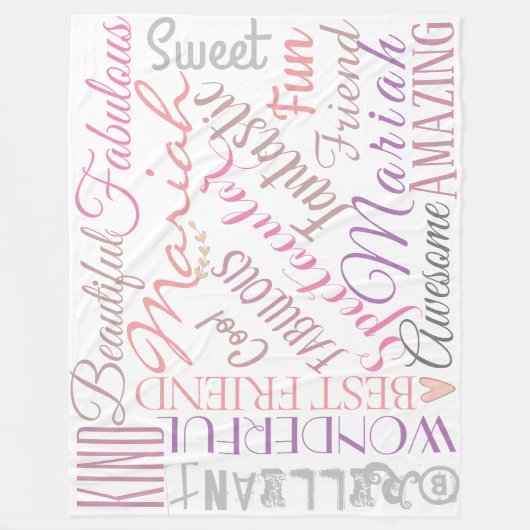 Personalisierte Namen und Wörter der Liebe 'n Freu Fleecedecke (Vorderseite)