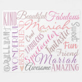 Personalisierte Namen und Wörter der Liebe 'n Freu Fleecedecke (Vorderseite (Horizontal))