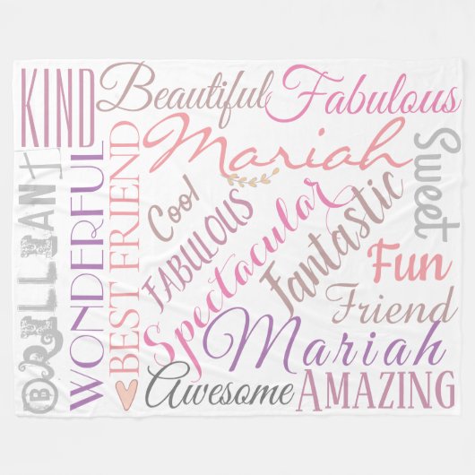 Personalisierte Namen und Wörter der Liebe 'n Freu Fleecedecke (Vorderseite (Horizontal))