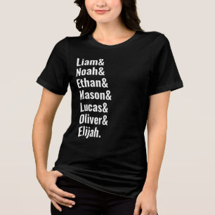Personalisierte Namen von Familienmitgliedern Tri-Blend Shirt