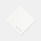 Personalisierte Namen White & Pink Hochzeitscockta Serviette (Ecke)