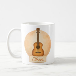 Personalisierte Namens-Akustikgitarre für Musiklie Kaffeetasse