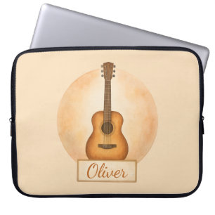 Personalisierte Namens-Akustikgitarre für Musiklie Laptopschutzhülle