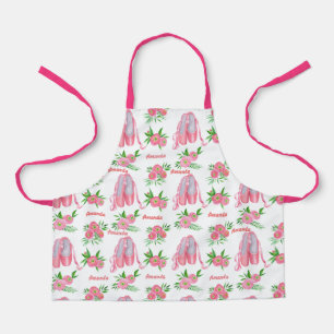 Personalisierte Namens-Ballett-Ballerina Rosa Schu Schürze