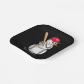 Personalisierte Namens-Baseball-Schneemann-Kugeln  Pappteller (Gewinkelt)