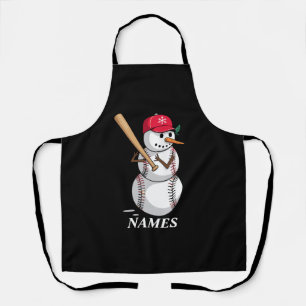 Personalisierte Namens-Baseball-Schneemann-Kugeln Schürze