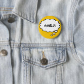 Personalisierte Namens-Denkblase Lustiger Comicbuc Button (Beispiel)