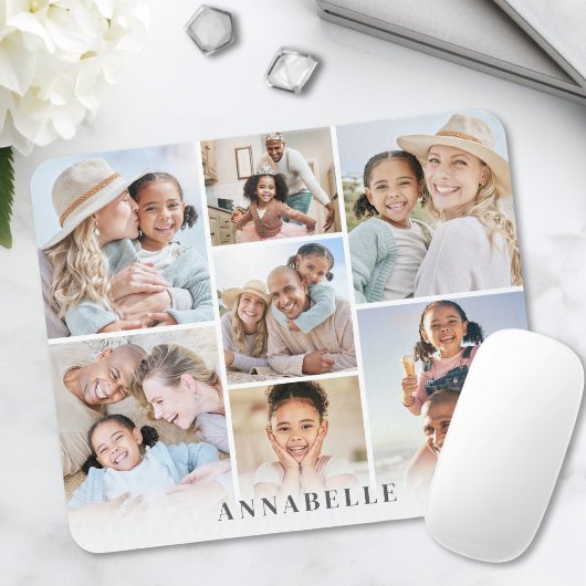 Personalisierte Namens-Foto-Collage Mousepad