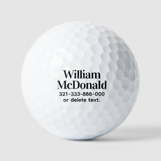 Personalisierte Namens-Golfball-Vorlage BOLD 32 Golfball (Vorderseite)