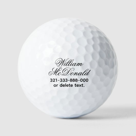 Personalisierte Namens-Golfbälle Vorlage SCRIPT 12 Golfball (Vorderseite)