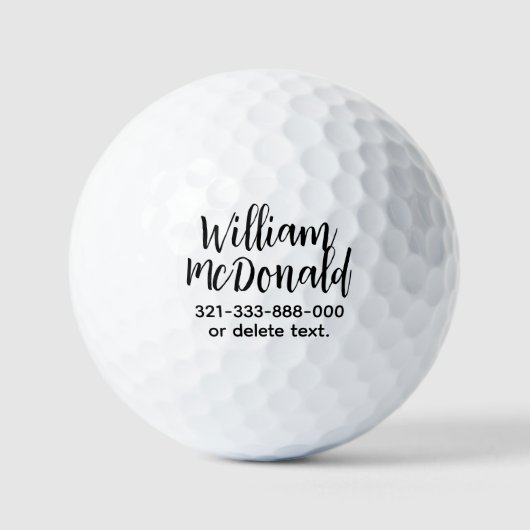 Personalisierte Namens-Golfbälle Vorlage SCRIPT 31 Golfball (Vorderseite)