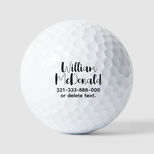 Personalisierte Namens-Golfbälle Vorlage SCRIPT 34 Golfball (Vorderseite)