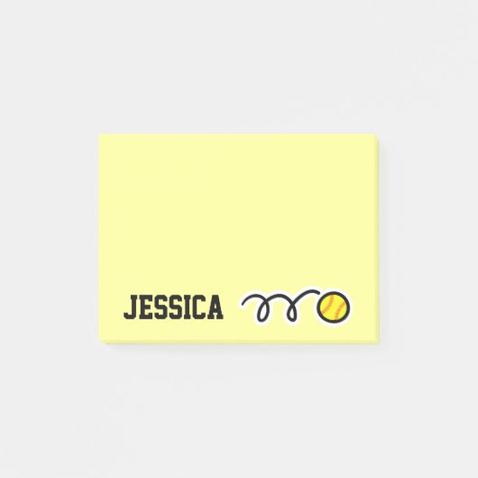 Personalisierte Namens-Softball Post-it® Notizen (Vorderseite)
