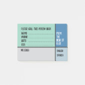Personalisierte Namens-Telefonnachrichten Büro Post-it Klebezettel (Vorderseite)