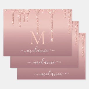Personalisierte Namens- und Buchstaben-Verpackungs Geschenkpapier Set