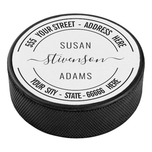 Personalisierte Namensadresse Custom Text Hockey P Eishockey Puck (3/4)