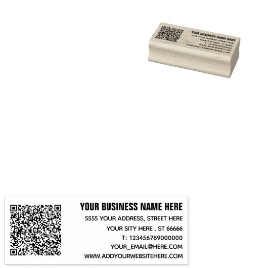 Personalisierte Namensadresse QR Code Briefmarke Gummistempel (Stempel)