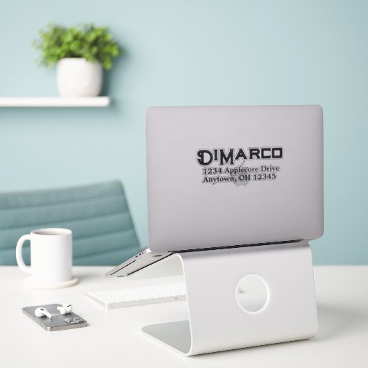 Personalisierte Namensadresse Staat-Deklaration Aufkleber (Laptop auf Schreibtisch)