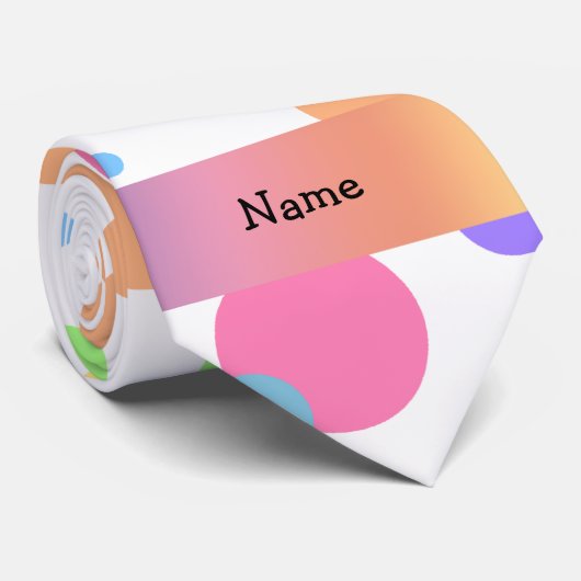 Personalisierte Namensafferegenbogen-Polkapunkte Krawatte (Gerollt)