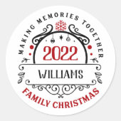 Personalisierte Namensanpassung Weihnachten Runder Aufkleber (Vorderseite)