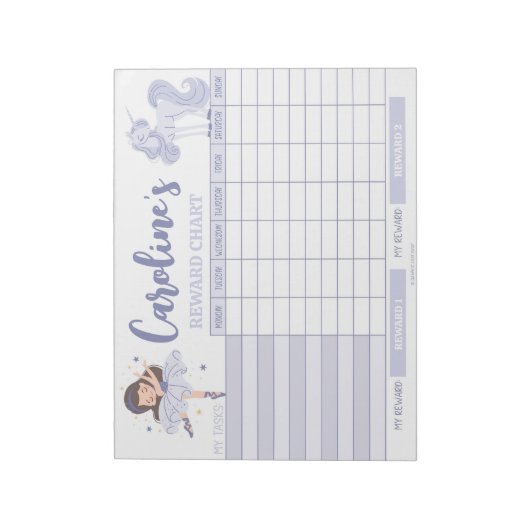 Personalisierte Namensaufgabe für Princess-Chart Notizblock (Rotiert)