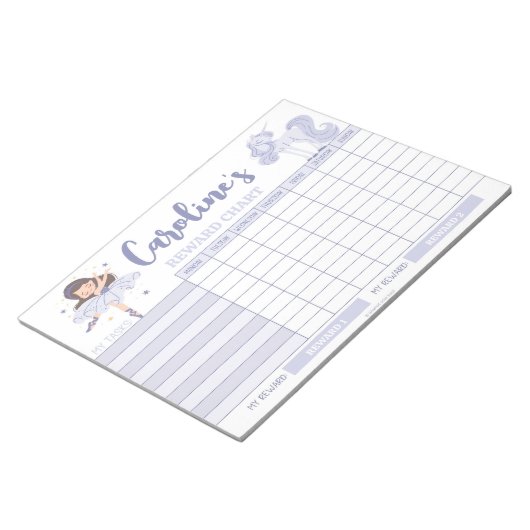 Personalisierte Namensaufgabe für Princess-Chart Notizblock (angewinkelt)