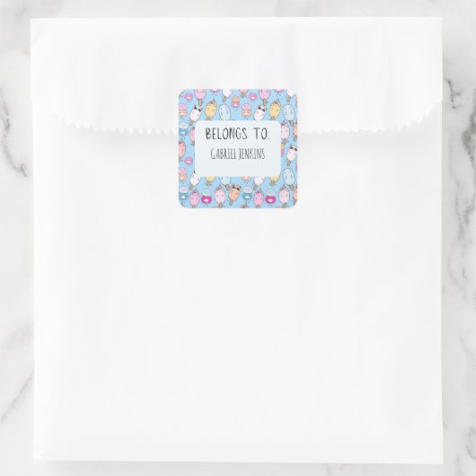 Personalisierte Namensaufkleber Quadratischer Aufkleber (Tasche)