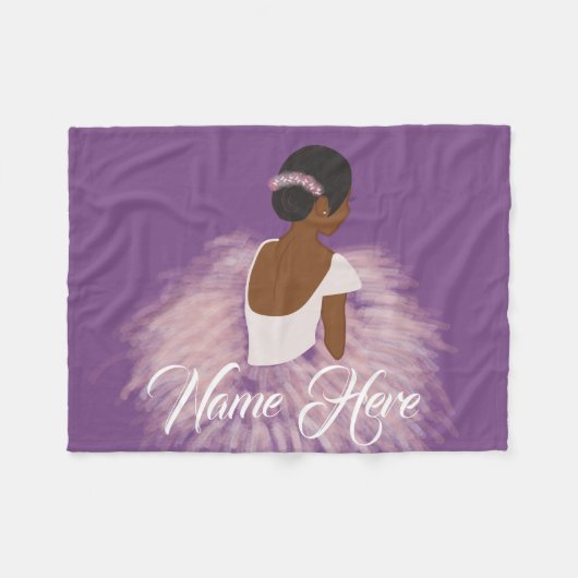 Personalisierte Namensballerina-afrikanischer Fleecedecke (Vorderseite (Horizontal))