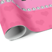 Personalisierte Namensballerinarosaherzen Geschenkpapier (Rolleneckpunkt)