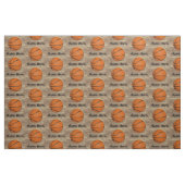 Personalisierte Namensbasketball-Orange/Brown Stoff (Fat Quarter (45,7 x 55,9 cm))