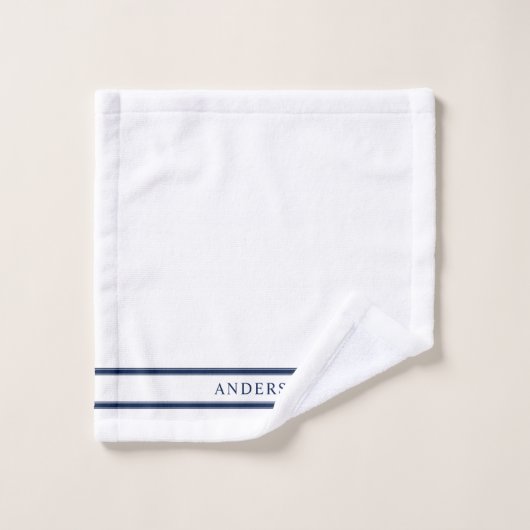 Personalisierte Namensbearbeitbare Farbdoppelstrei Badhandtuch Set (Waschlappen)