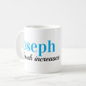 Personalisierte Namensbedeutung Joseph Kaffeetasse (Vorderseite Links)