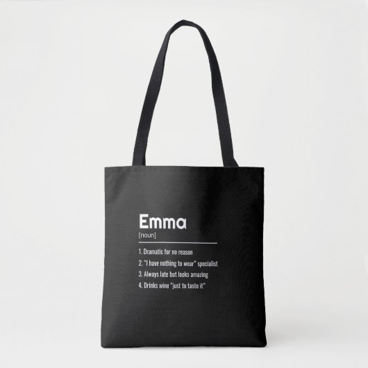 Personalisierte Namensbedeutung Tasche (Vorderseite)