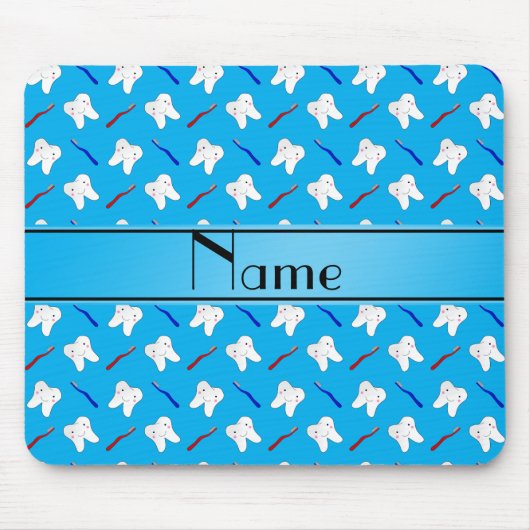Personalisierte Namensblaubürsten und Zahnmuster Mousepad (Vorne)