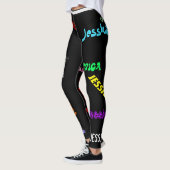 Personalisierte Namensbuchstaben Leggings Schwarz (Links)