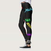 Personalisierte Namensbuchstaben Leggings Schwarz (Links)