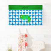 Personalisierte Namenschamäleonblau-Raute Banner (Insitu)