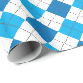 Personalisierte Namenschamäleonblau-Raute Geschenkpapier (Rolleneckpunkt)