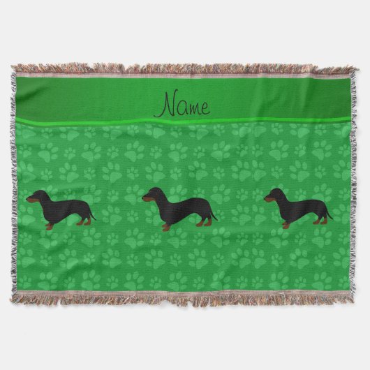 Personalisierte NamensDackelgrüntatzen Decke (Vorderseite)