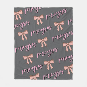 Personalisierte Namensdecke mit Schleife, Geschenk Fleecedecke