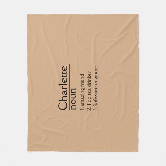 Personalisierte Namensdefinition Fleece Blanket (Vorderseite)