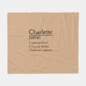 Personalisierte Namensdefinition Fleece Blanket (Vorderseite (Horizontal))