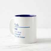 Personalisierte Namensdefinition Light Blue Satin  Zweifarbige Tasse (Vorderseite Links)