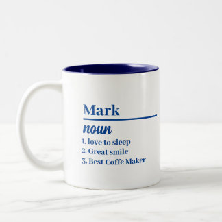 Personalisierte Namensdefinition Light Blue Satin  Zweifarbige Tasse
