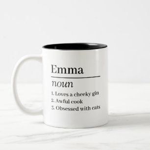 Personalisierte Namensdefinition, Muttertagsgesche Zweifarbige Tasse